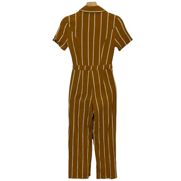 Emory Park Tailored Pinstripe Jumpsuit - Mustard - XS - Picture 3 of 16